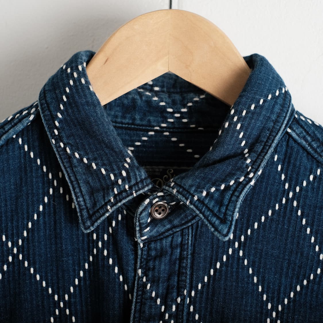 스튜디오다치산 유즈드 인디고 도비 셔츠 38사이즈 상품이미지8
