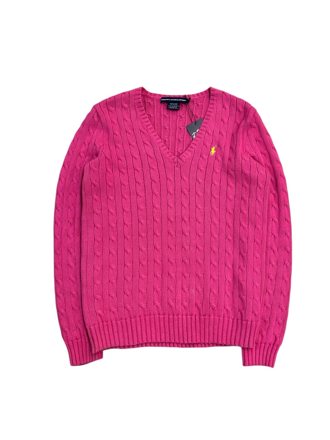 폴로 랄프로렌 꽈배기 브이넥 니트 핑크 L #csz2294 상품이미지3