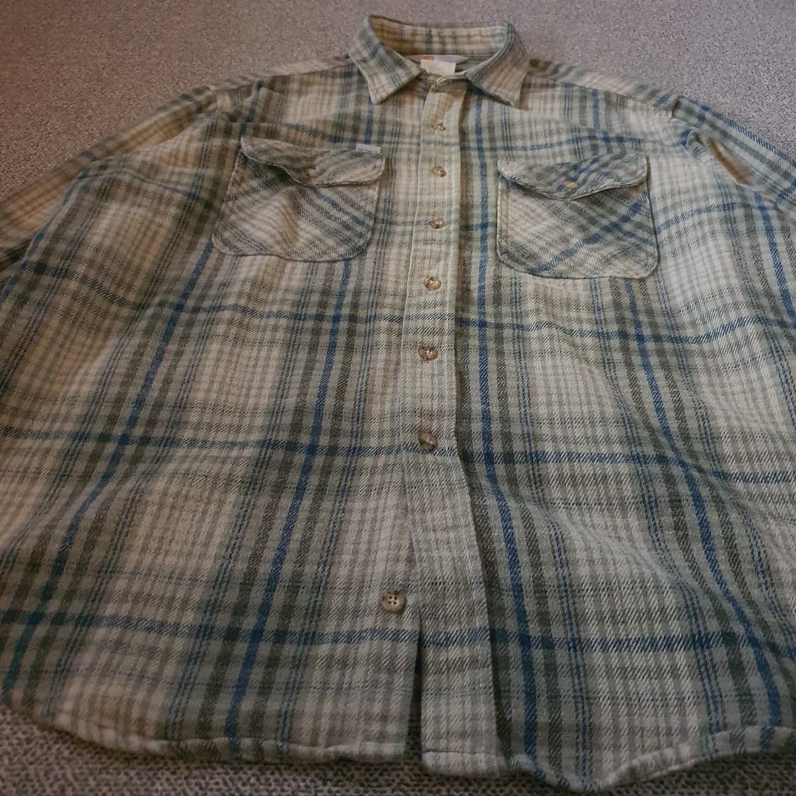 90s us made 칼하트 헤비웨이트  플라넬 셔츠 상품이미지3