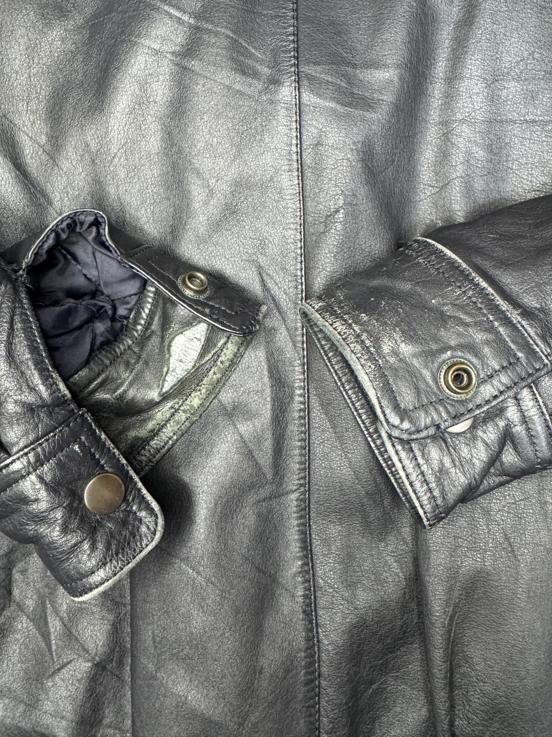 빈티지 레더 블루종 소가죽 자켓 M 상품이미지10