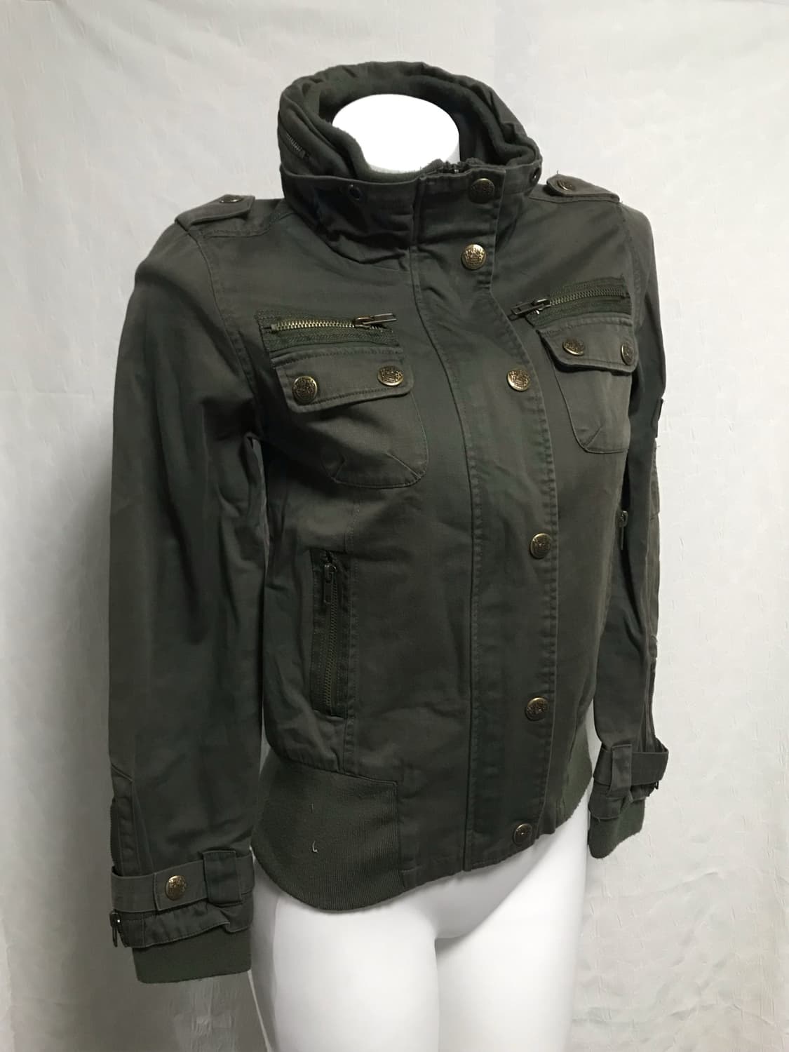 빈티지 00s y2k 하이넥 집업 버튼 자켓 점퍼 상품이미지3