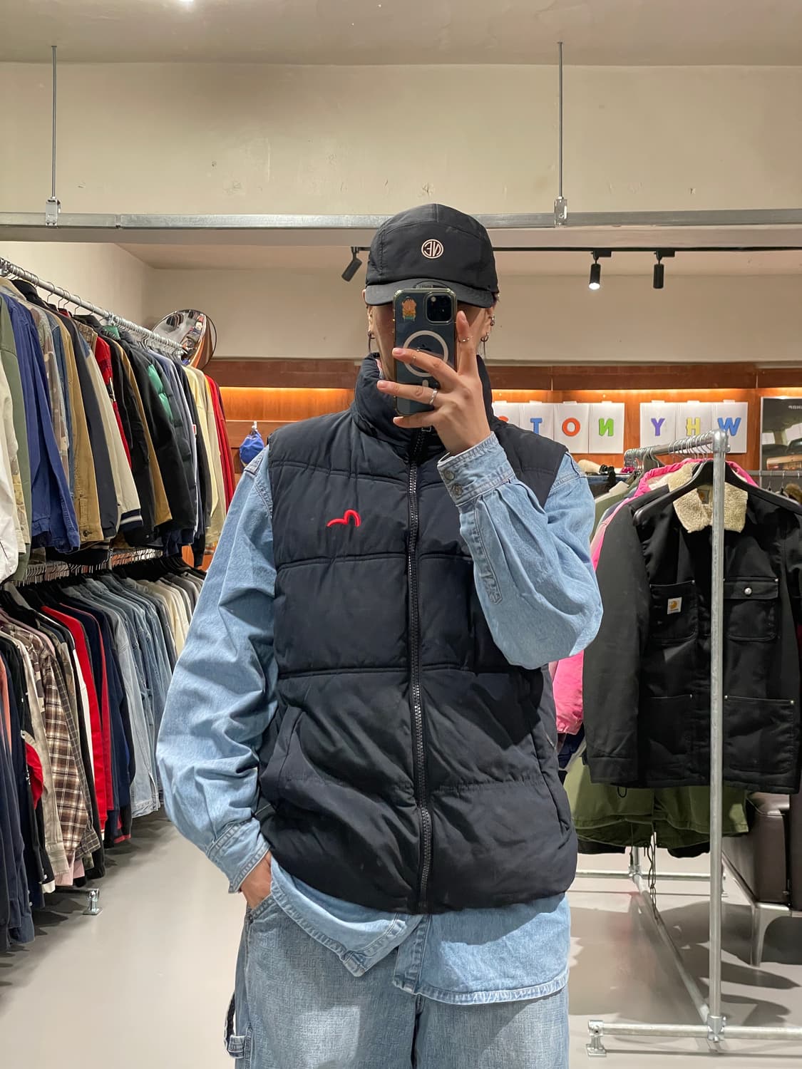 EVISU 패딩 조끼 상품이미지1