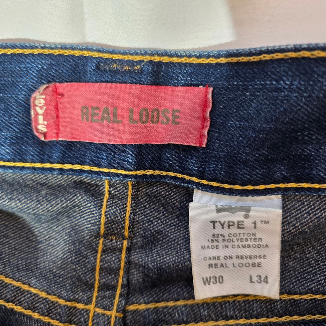 [W30L34]00s 리바이스 타입1 TYPE1 리얼루즈핏 데님팬츠 상품이미지4