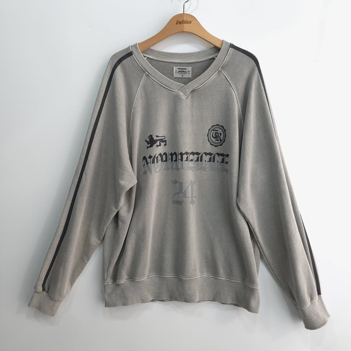 트래블 TRAVEL 프린팅 맨투맨 그레이 M 상품이미지1