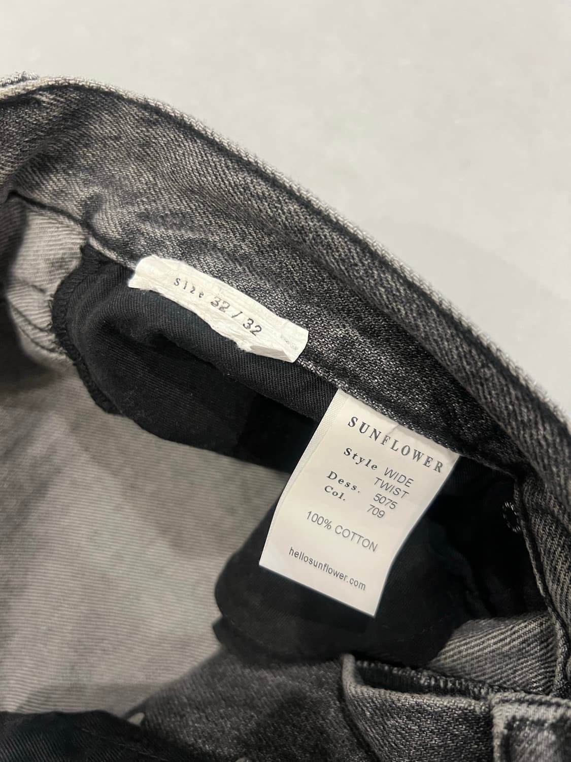 선플라워 와이드 트위스트 데님 블랙스톤 32x32 상품이미지5