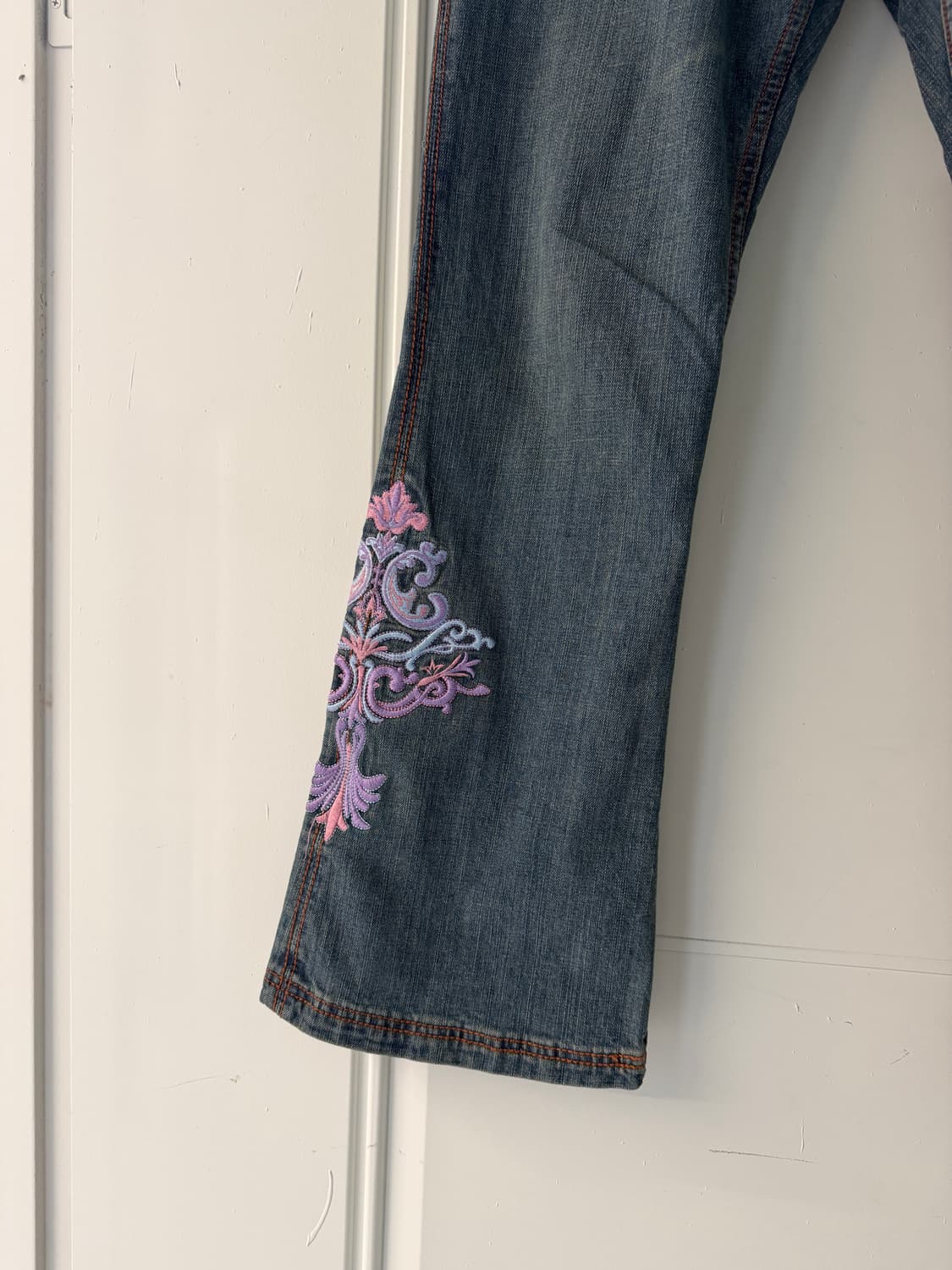 일본빈티지 페어리코어 자수 부츠컷데님 상품이미지8