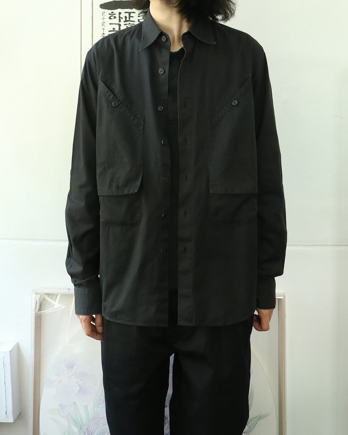 요지 야마모토 뿌르 옴므 블랙 셔츠 상품이미지4