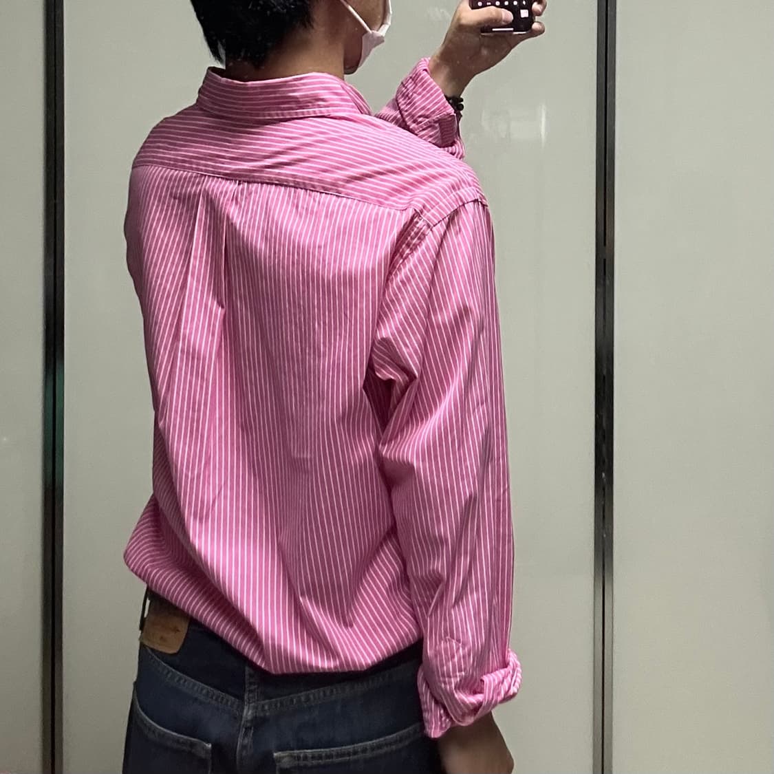 폴로 스트라이프 커스텀핏 셔츠 (M) 상품이미지6