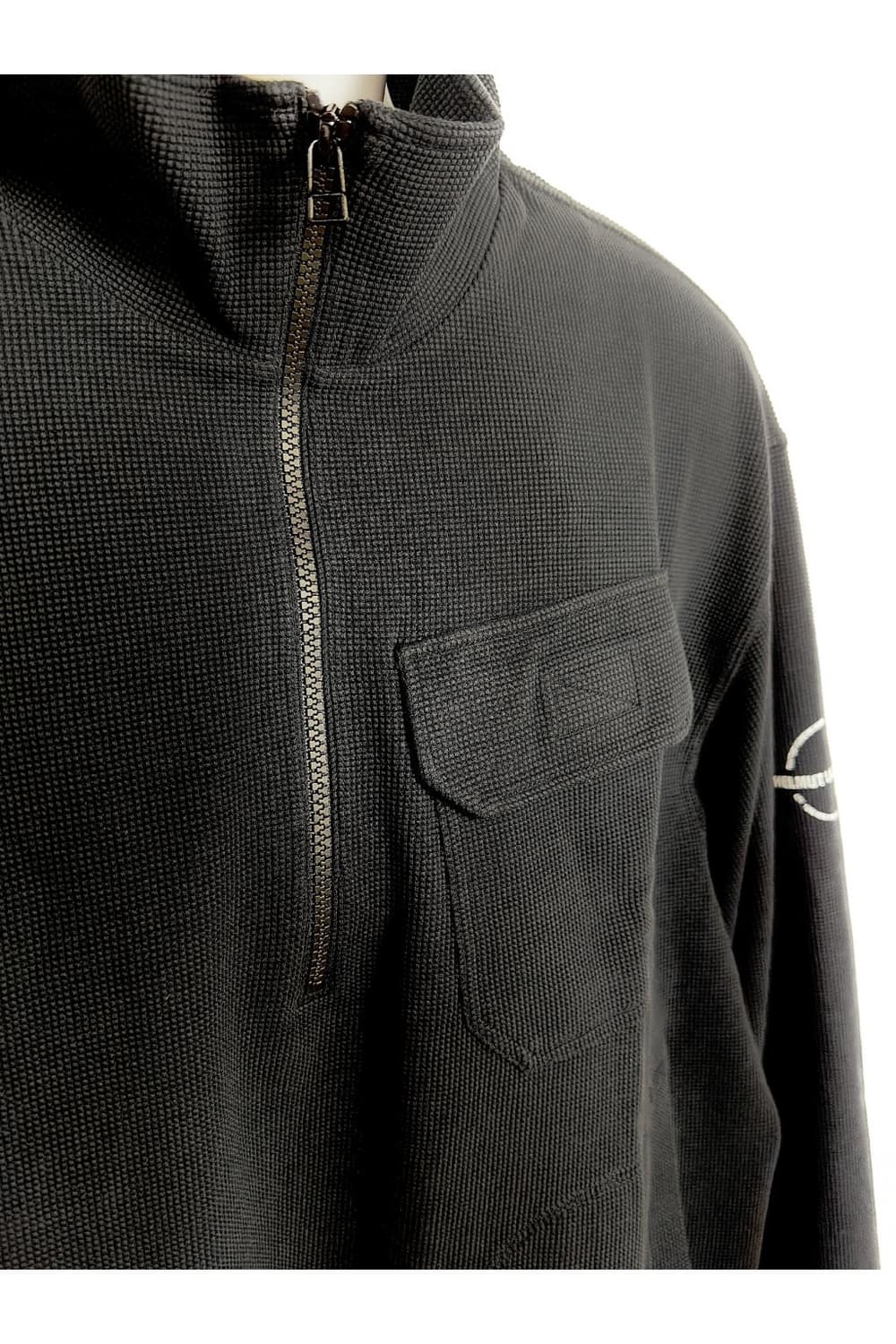 헬무트랭 HELMUTLANG 와플 니트하프집업 블랙 L 상품이미지3