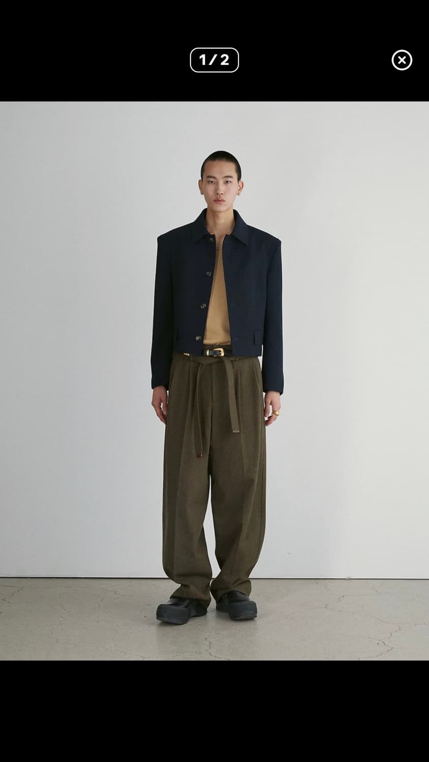 렉토 벨티드 팬츠 카키 s.m 상품이미지2