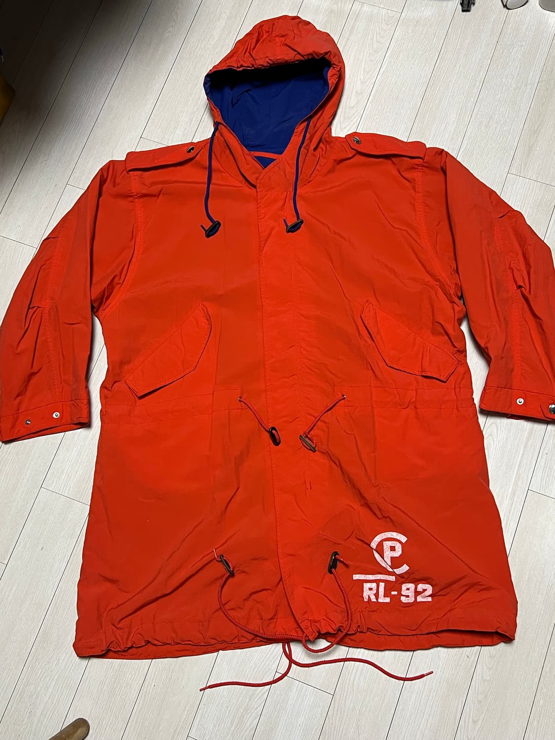 폴로 랄프로렌 RL-92 오렌지색 바람막이 야상점퍼 S사이즈 상품이미지1