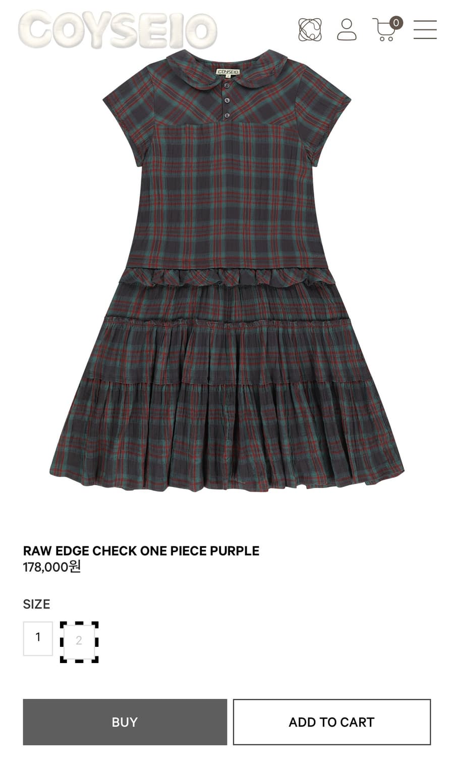 코이세이오 체크원피스 상품이미지1