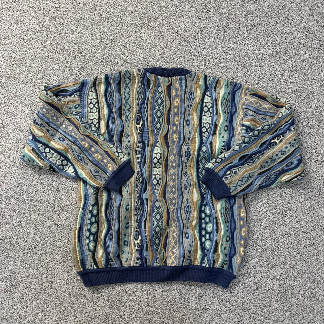 S 게쿠 남성 빈티지 기하학패턴 니트 0402J 상품이미지3