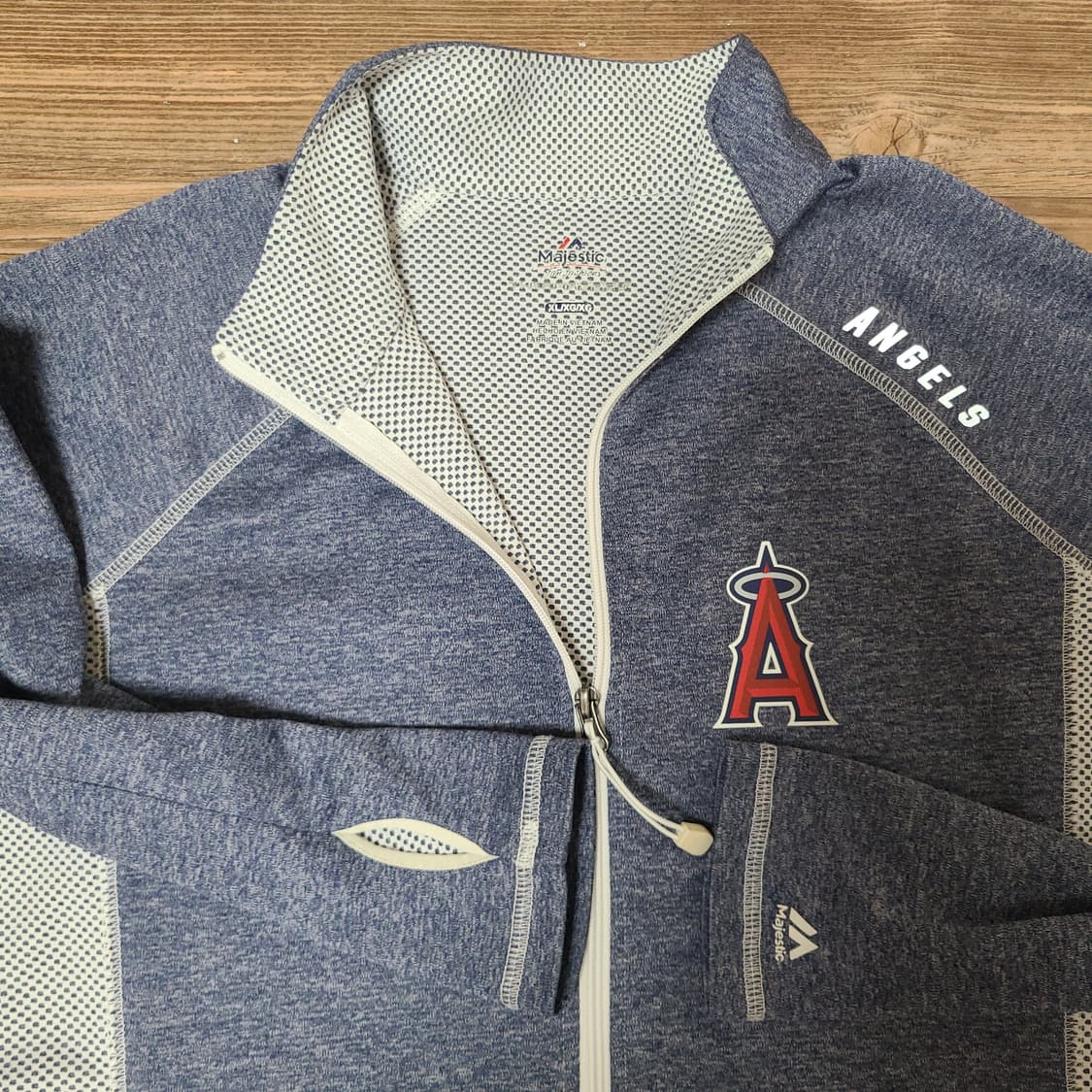 (100)마제스틱 LA에인절스 풀집업 애슬레틱 트레이닝 져지 자켓 유니폼 상품이미지3