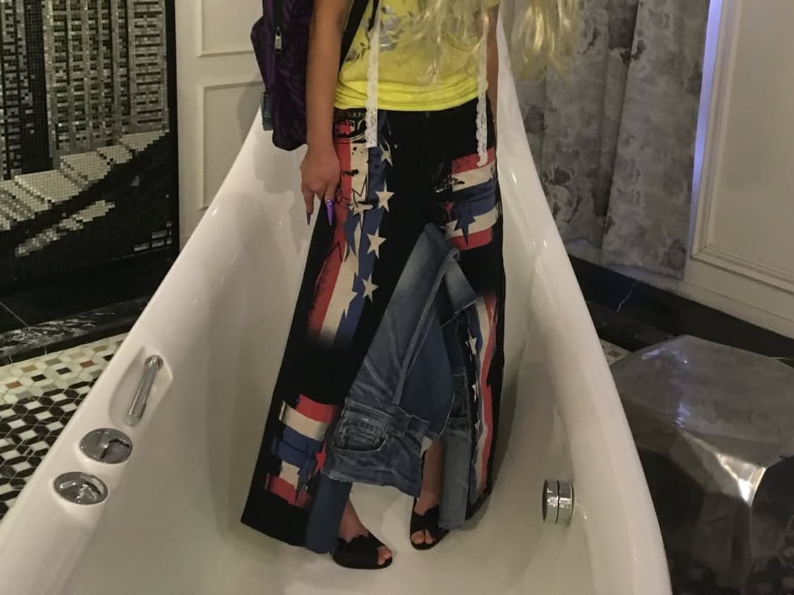 UK denim skirt 상품이미지5