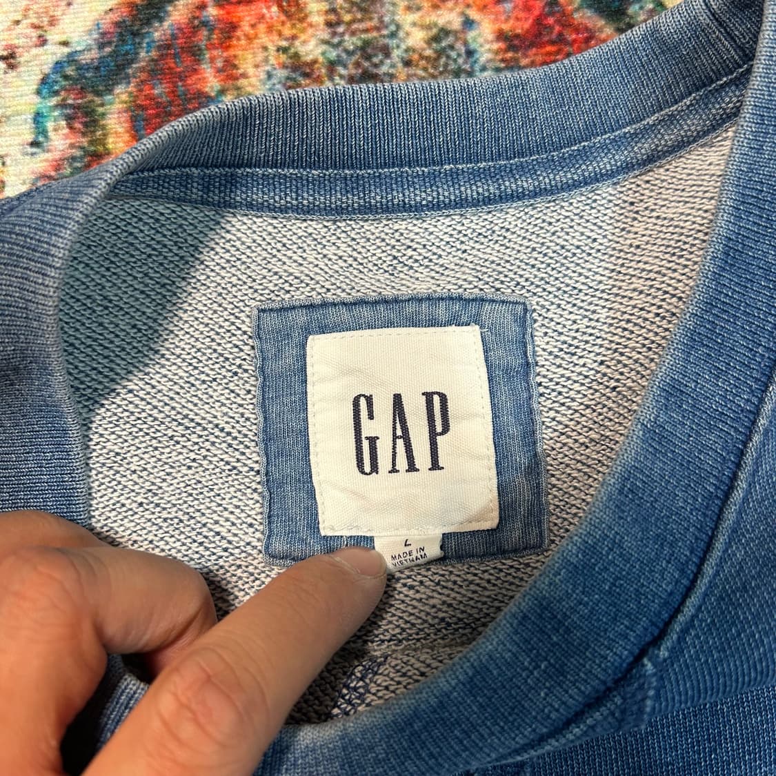 [2XL] 갭 피그먼트 블루 아치로고 스웻셔츠 상품이미지6