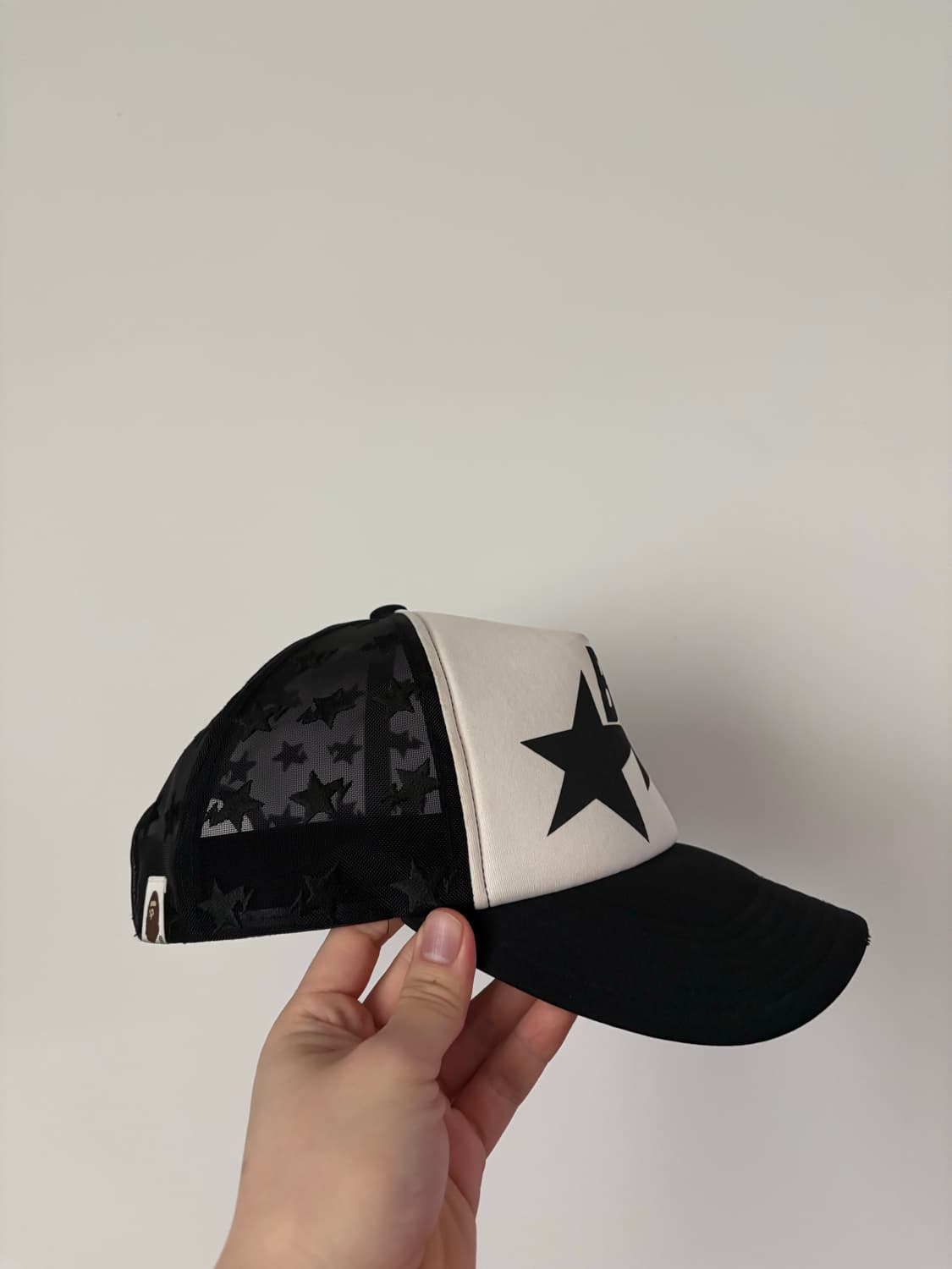 정품)베이프 스타 메쉬캡 블랙 상품이미지2