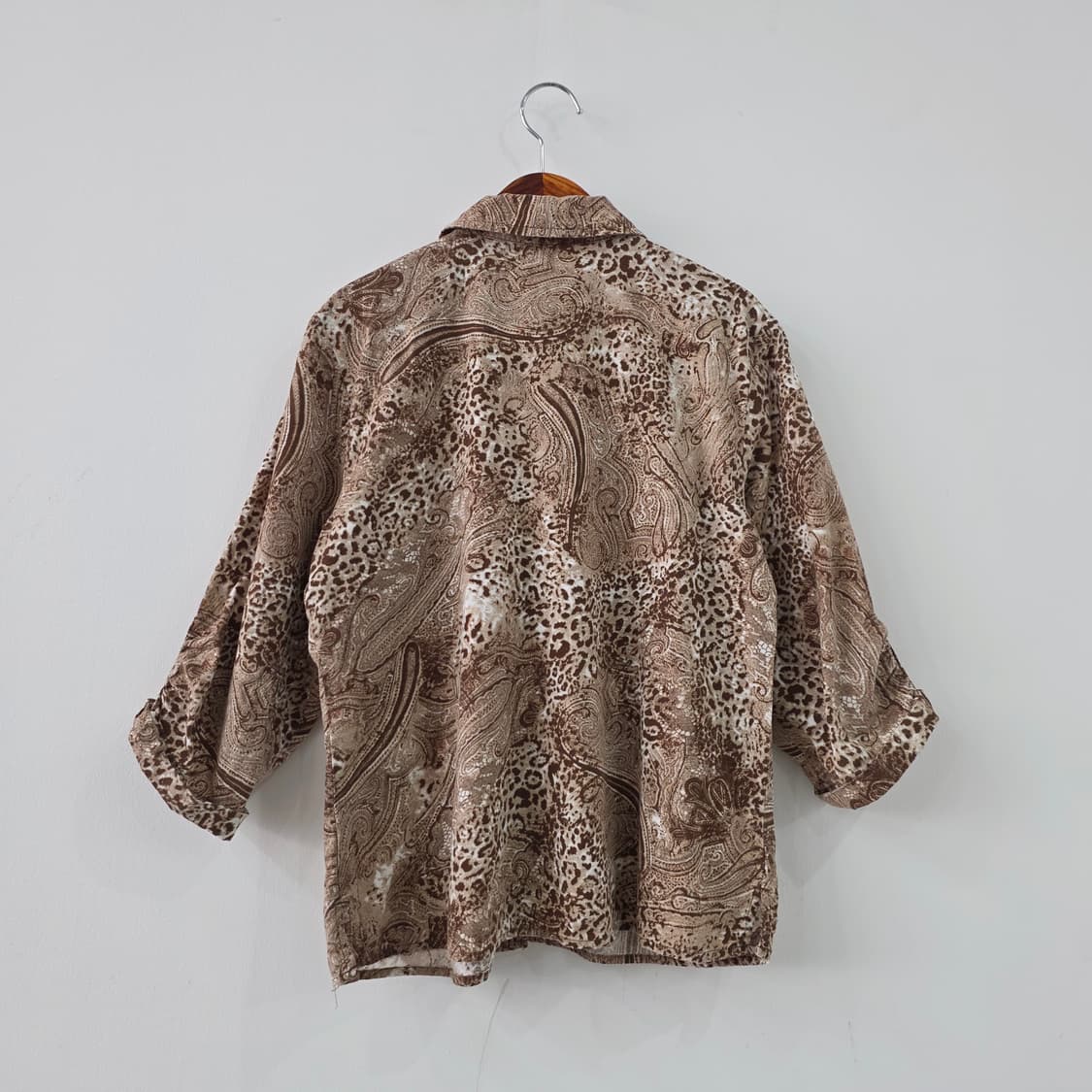 erika 브라운 페이즐리 패턴 7부 셔츠 상품이미지2