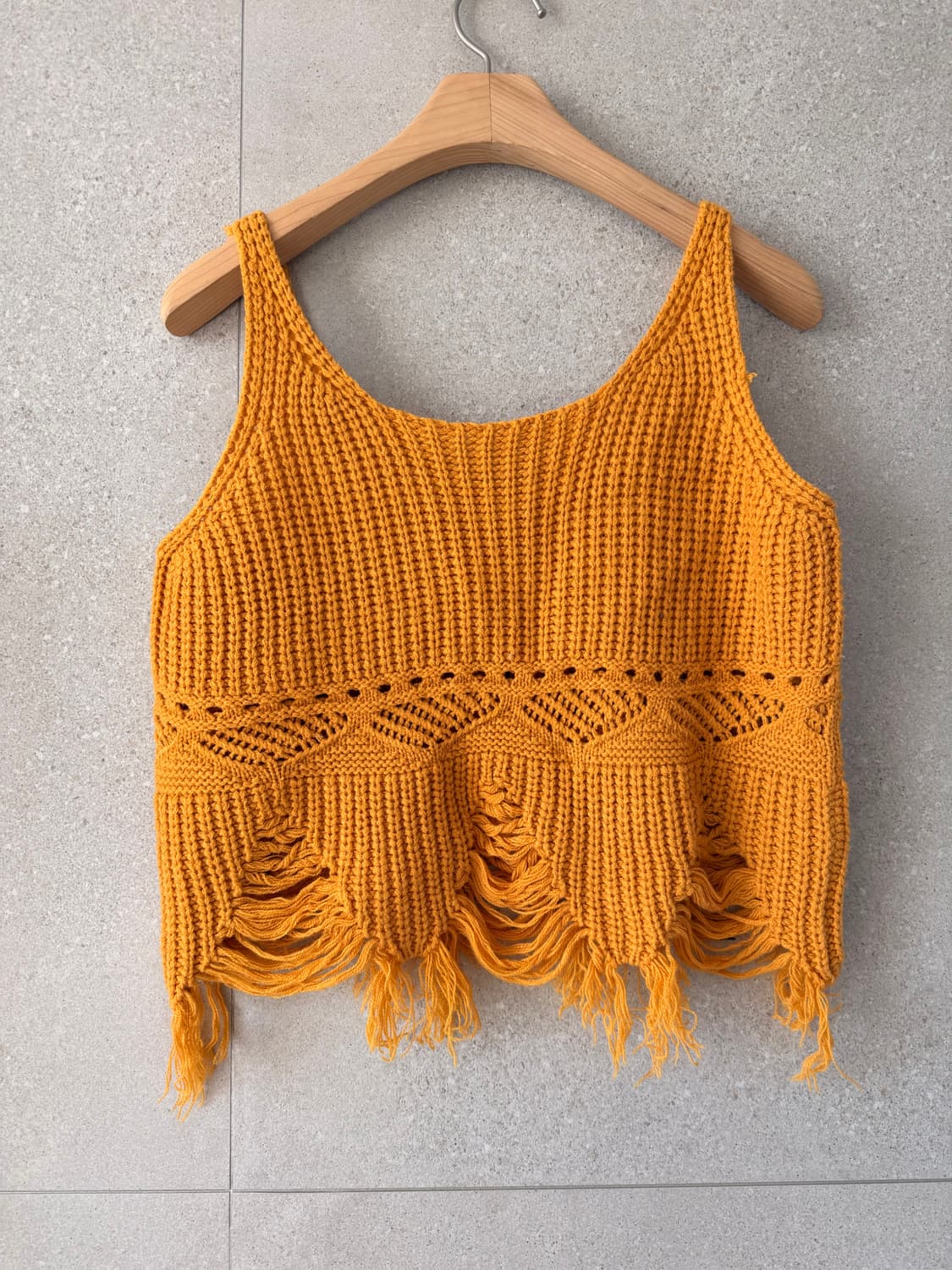 일본 브랜드 크로쉐 베스트 호박색 조끼 상품이미지2