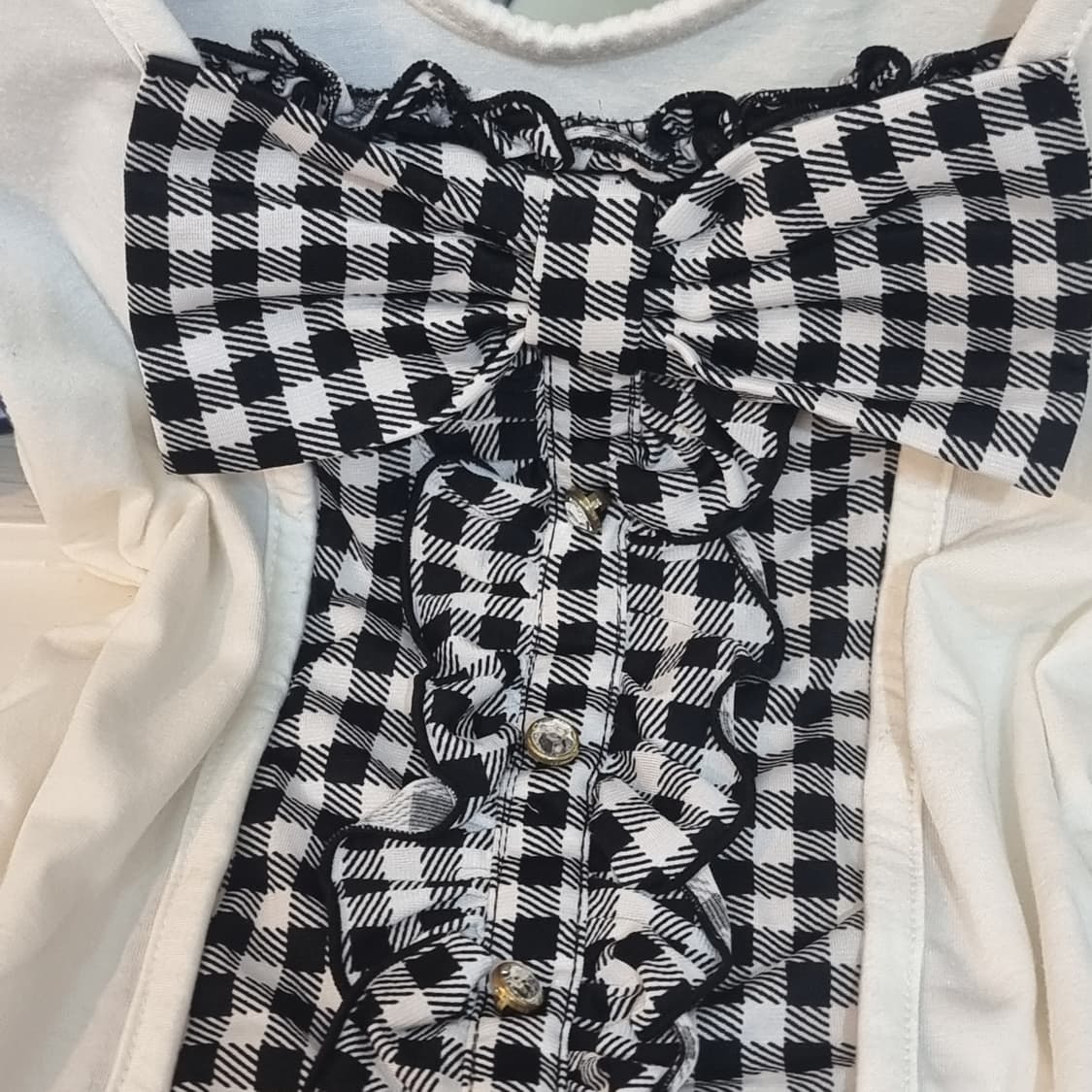 세실 맥비 체크 리본 블라우스 상품이미지2