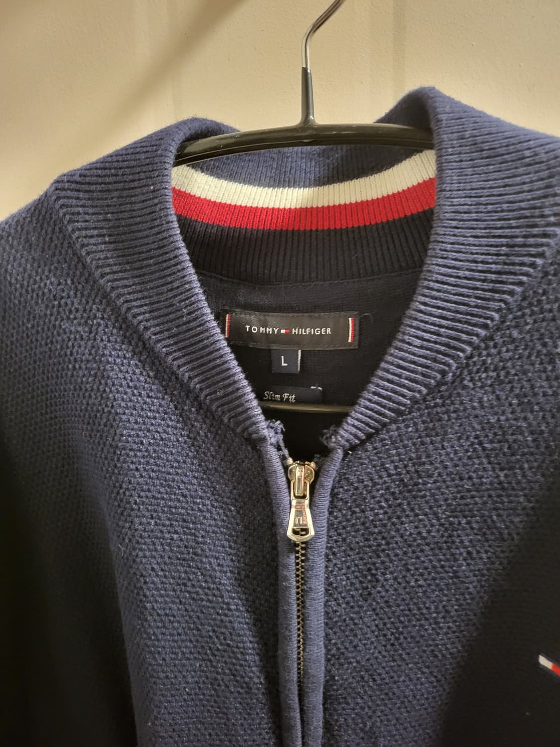[L]타미힐피거 네이비 니트 집업 상품이미지3