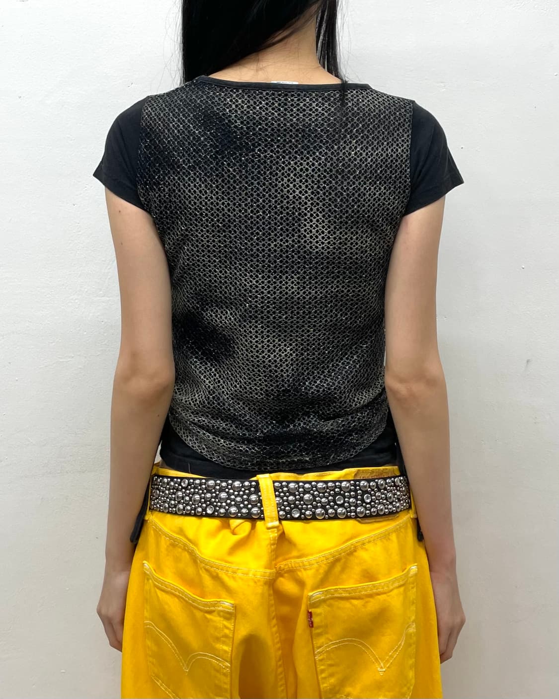H.K.S Glossy Mash Shirring T-shirt 상품이미지3