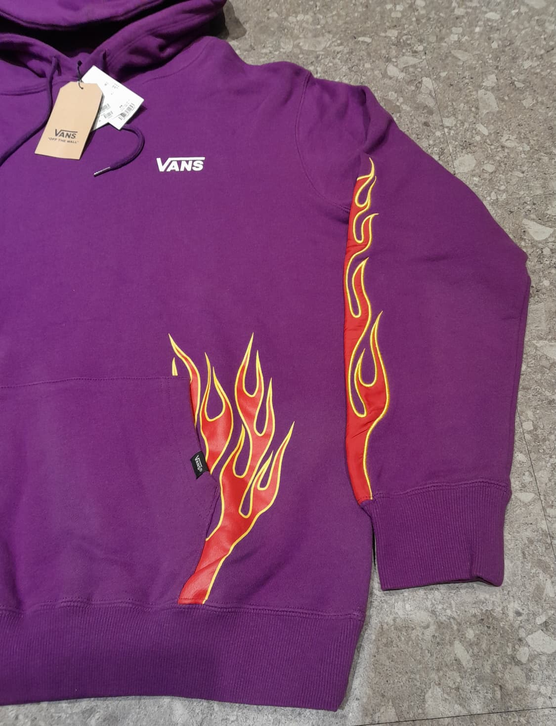💥(새상품)  반스 자수 플레임 일판매장 후드 퍼플 (XL) 상품이미지3