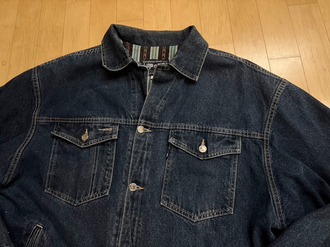 타운앤컨트리(T&C) 90s 빈티지 클래식 서프 에스닉 안감 데님자켓 상품이미지2