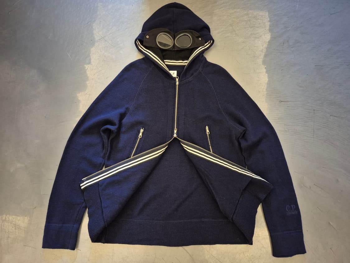 00s C.P COMPANY 고글 후드 니트 짚업 상품이미지2