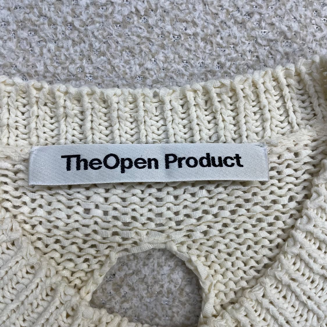 더 오픈 프로덕트 컷 아웃 슬래시 니트 아이보리 상품이미지3