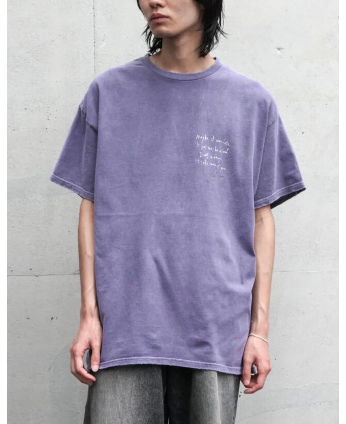 ANCELLM "MESSAGE T-SHIRT" - PURPLE Free 상품이미지2