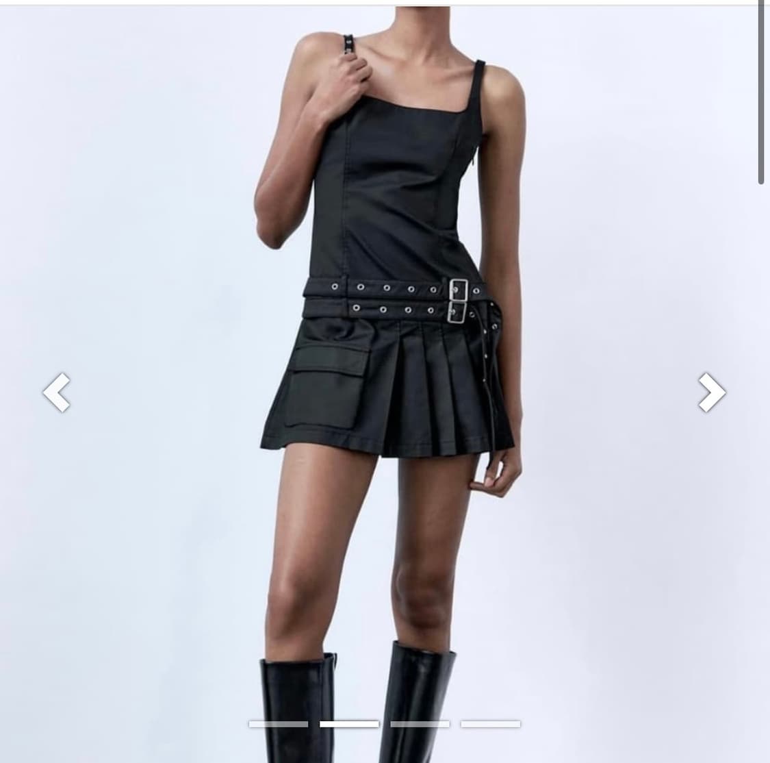 희귀!! 여성 자라 ZARA 왁스드 플리츠 벨티드 나시 원피스 상품이미지2