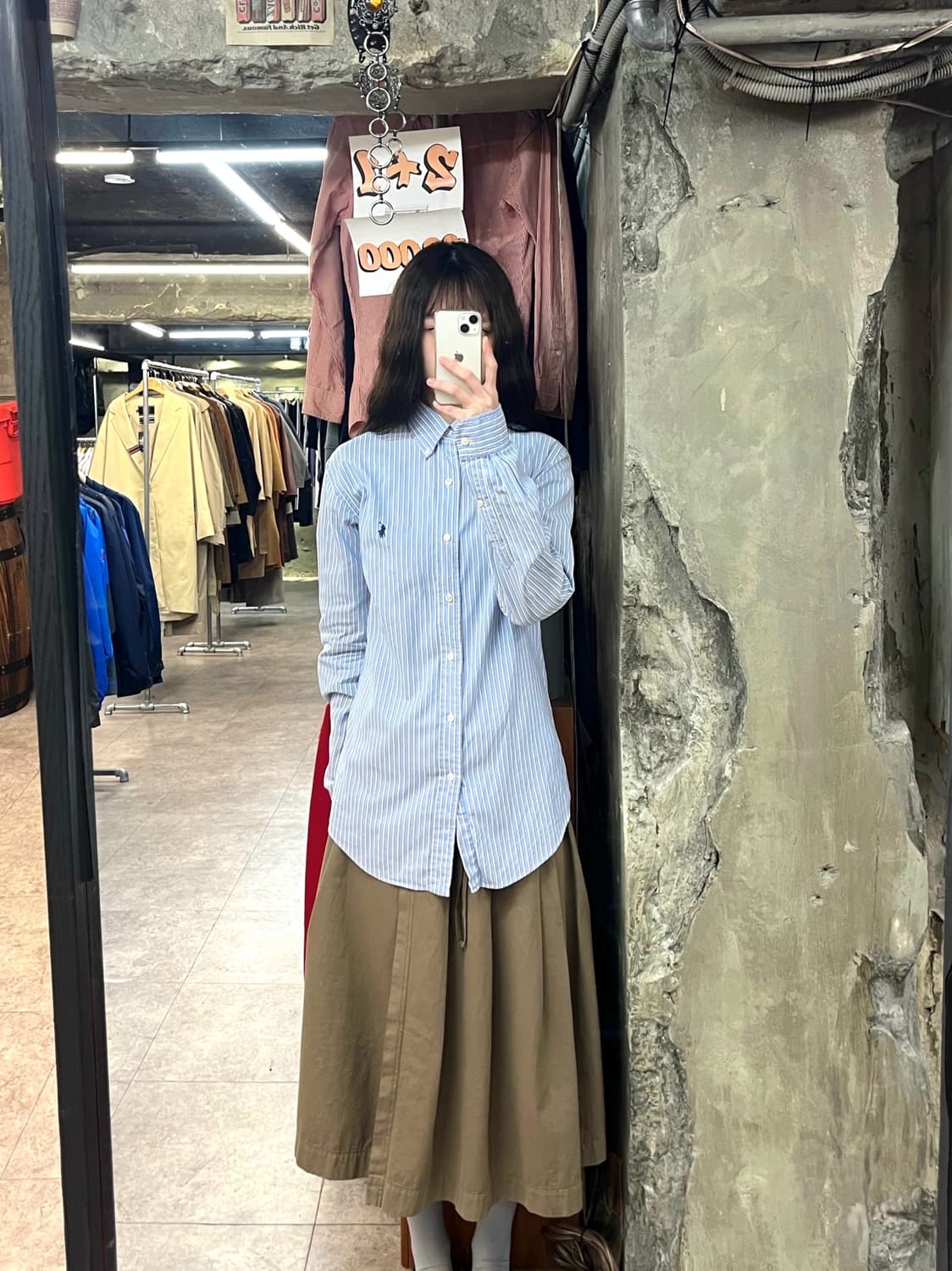 폴로 랄프로렌 스트라이프 셔츠 스카이블루 XS #csz3046  상품이미지2