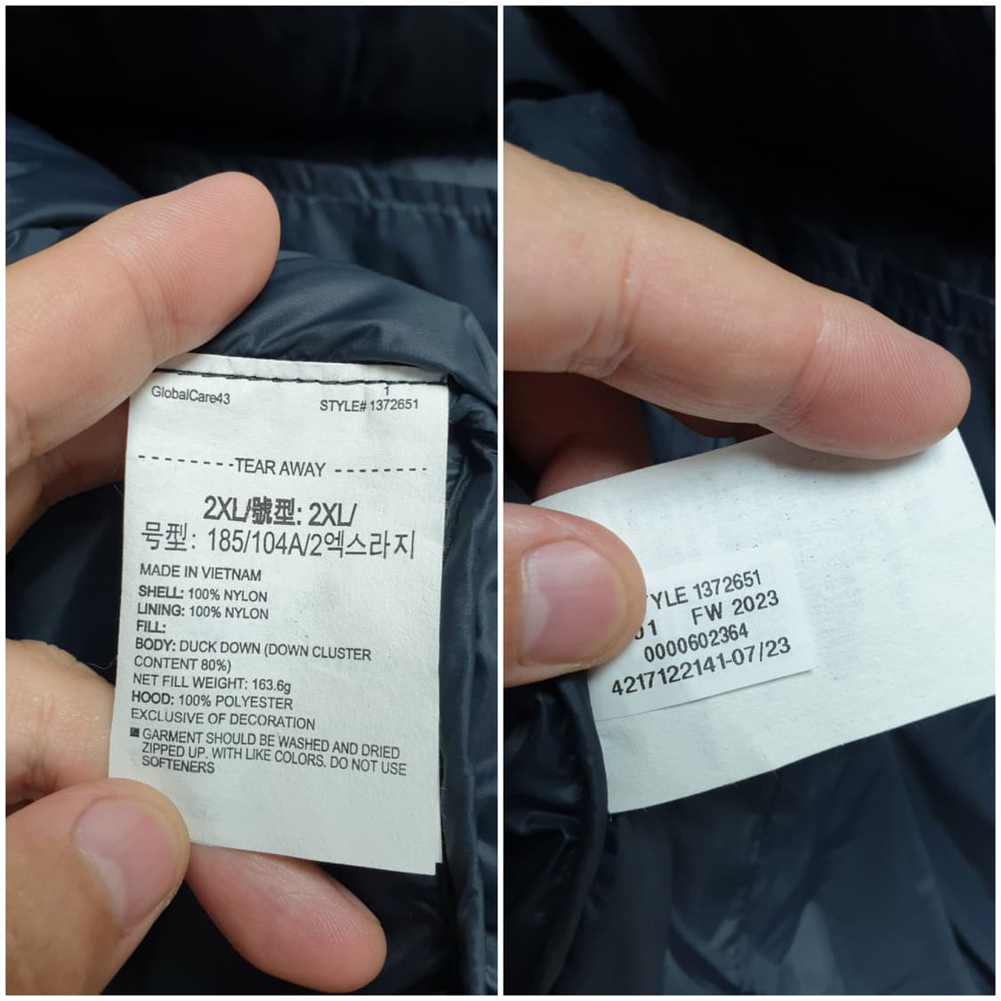 [xxl/110] 23fw 언더아머 후드 패딩 블랙 상품이미지8