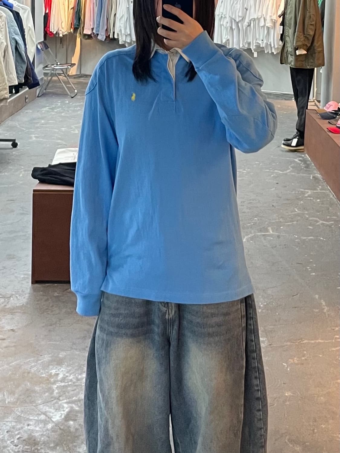 폴로 랄프로렌 스카이 블루 럭비 셔츠 H1613 상품이미지1