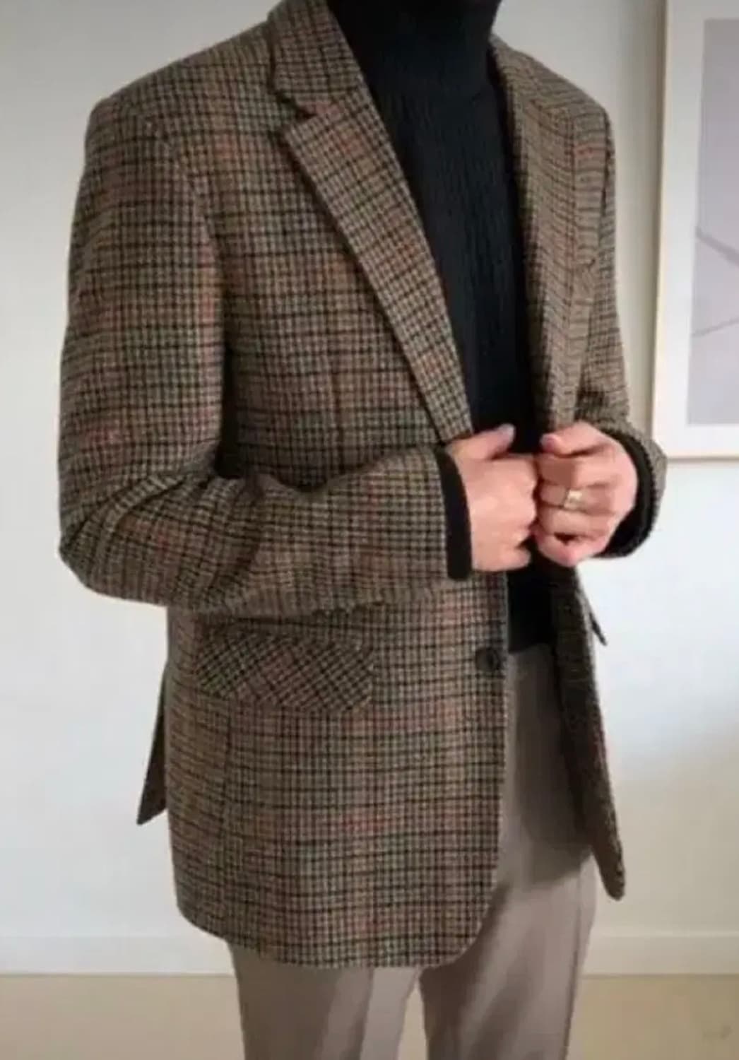 클래식 체크 블레이저 울자켓 상품이미지1
