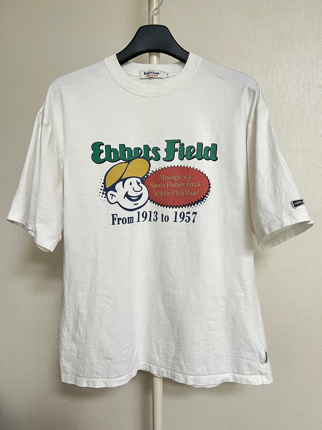 Ebbets Field 이벳필드 그래픽 로고 반팔 티셔츠 (White) 상품이미지1