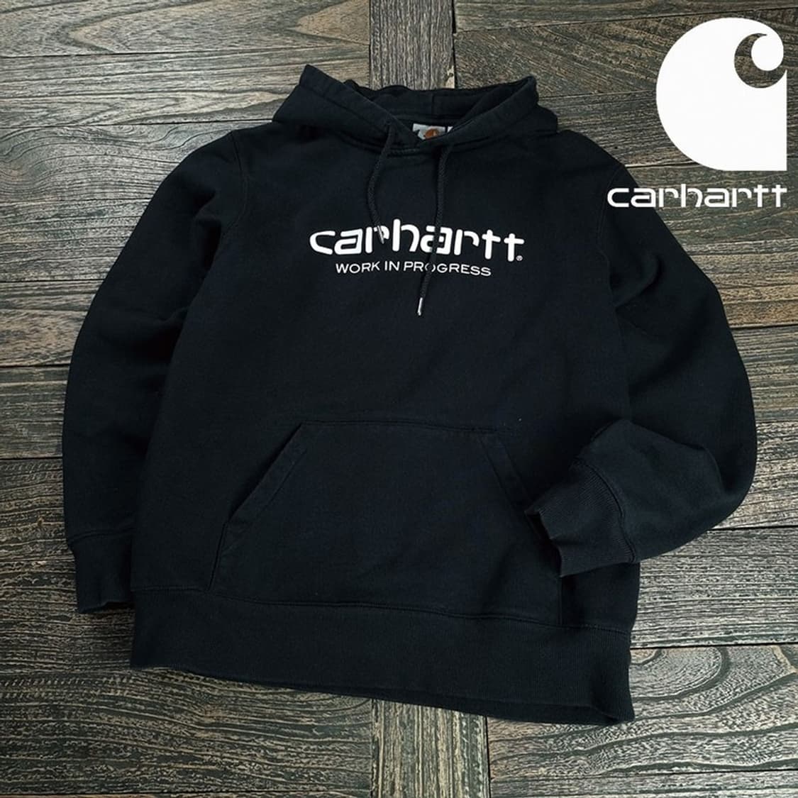 [칼하트 윕] 빅로고 프린팅 후드티 블랙 M19799 상품이미지1
