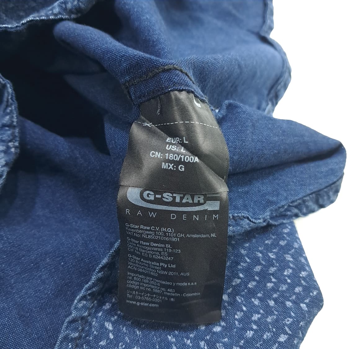 CN684 L 지스타로우 인디고 스카 긴팔 셔츠 남방 상품이미지6