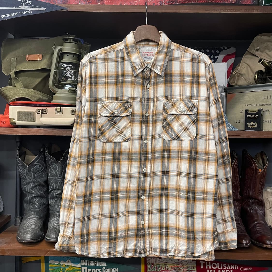 아비렉스 아메리칸 클래식 체크 포켓 셔츠 N209 상품이미지1