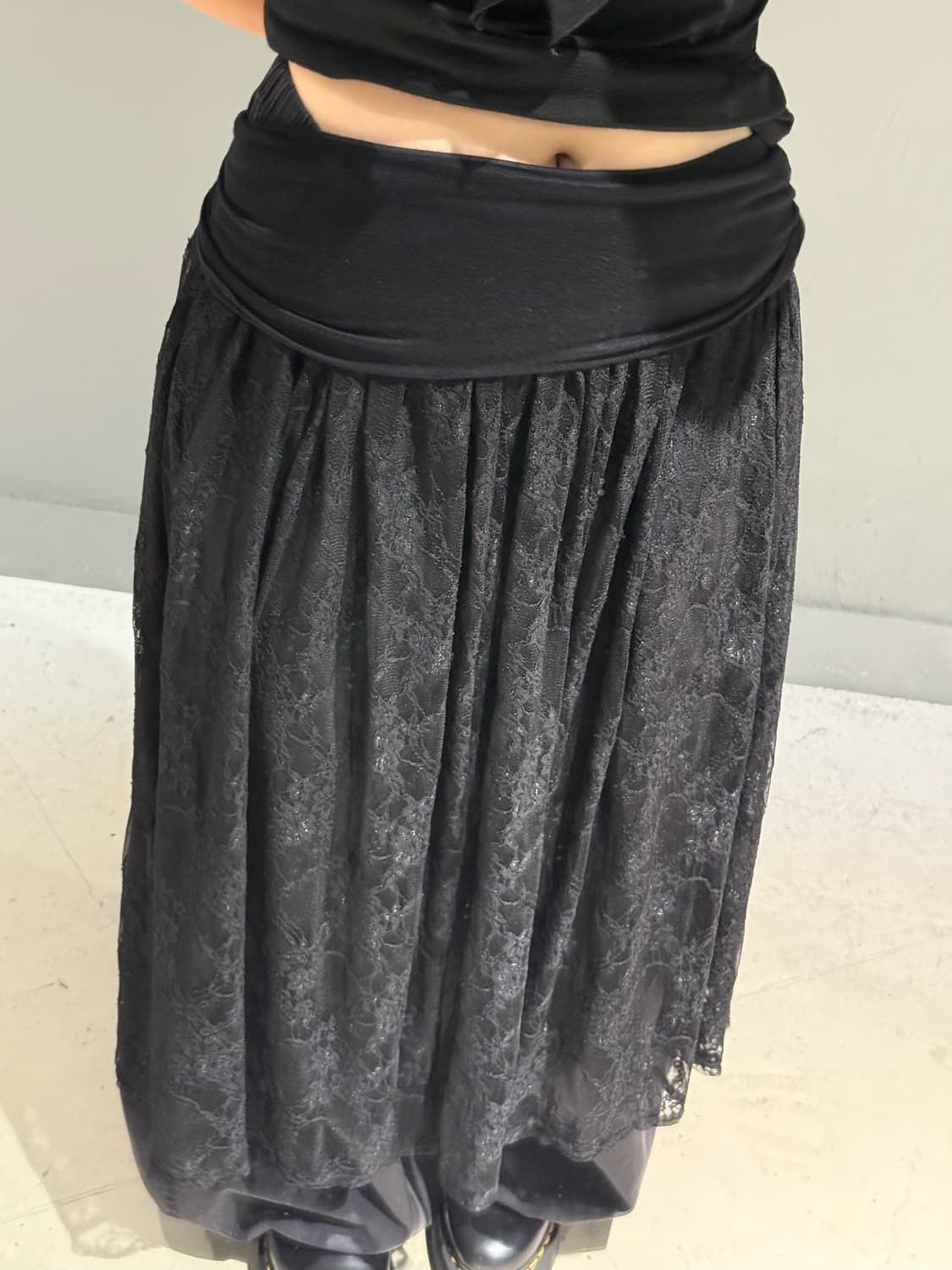 folding detail lace layered sk 상품이미지3