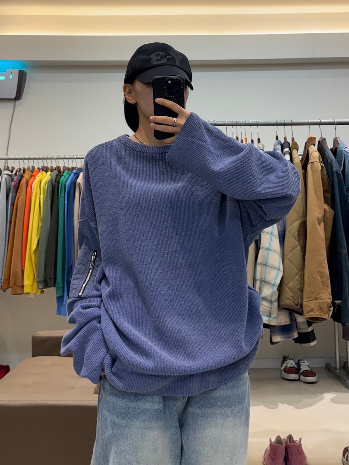 준지 JC3151P51S 나일론 배색 포켓 디테일 니트 상품이미지5