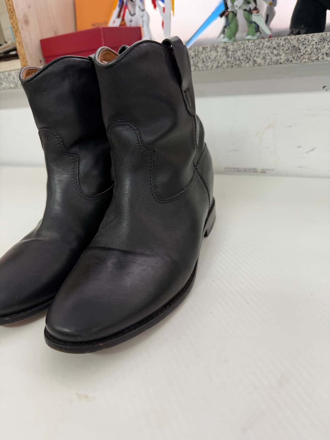 정품) 이자벨마랑 블랙 가죽 앵클 부츠 40 상품이미지2