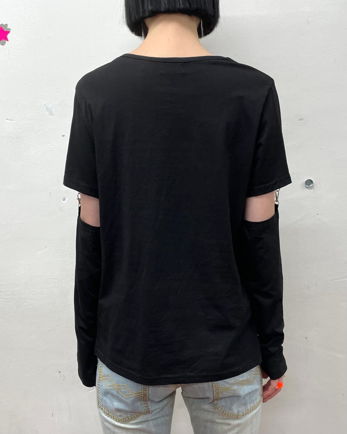 bone layered black long sleeve  상품이미지2
