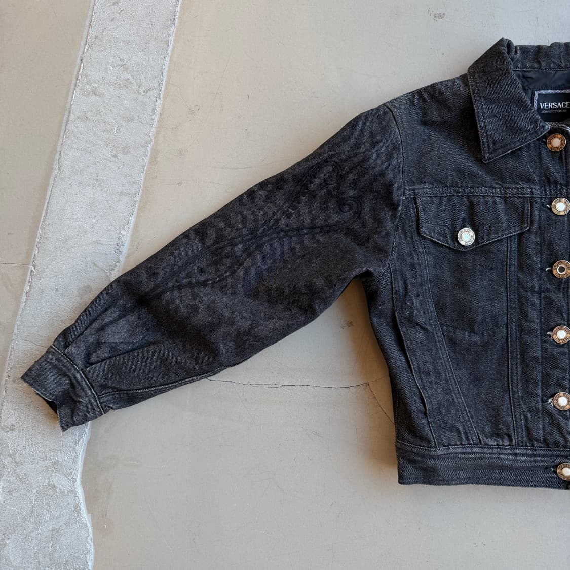 90s 베르사체 엠브로이드 트러커 자켓 상품이미지4