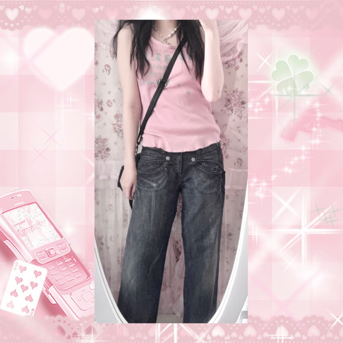 Vintage y2k pink sleeveless 상품이미지3