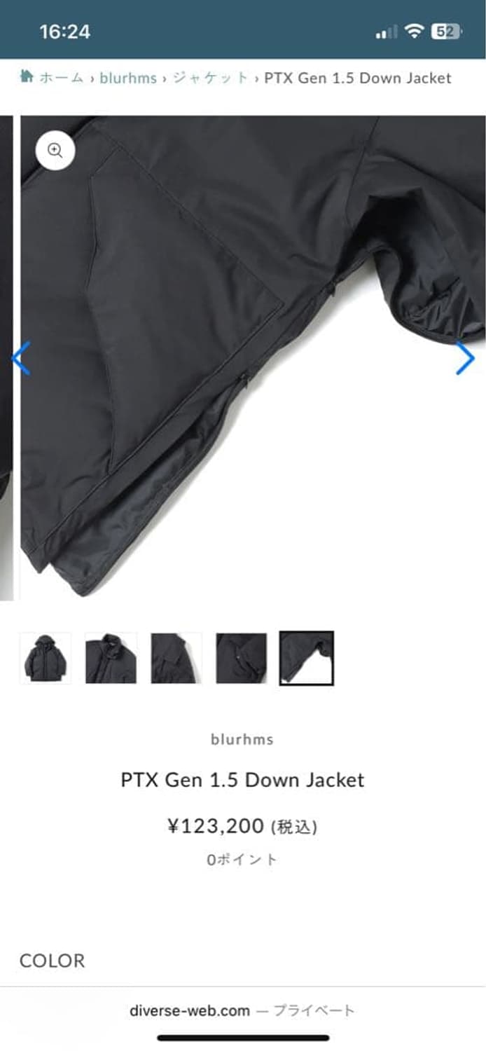 블럼스 blurhms PTX Gen 1.5 Down Jacket 상품이미지9