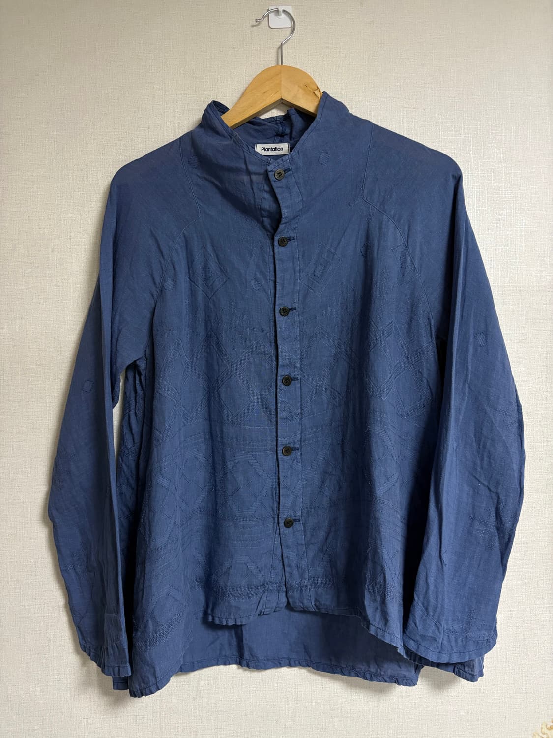 이세이미야케 자수 린넨100% 셔츠 상품이미지1