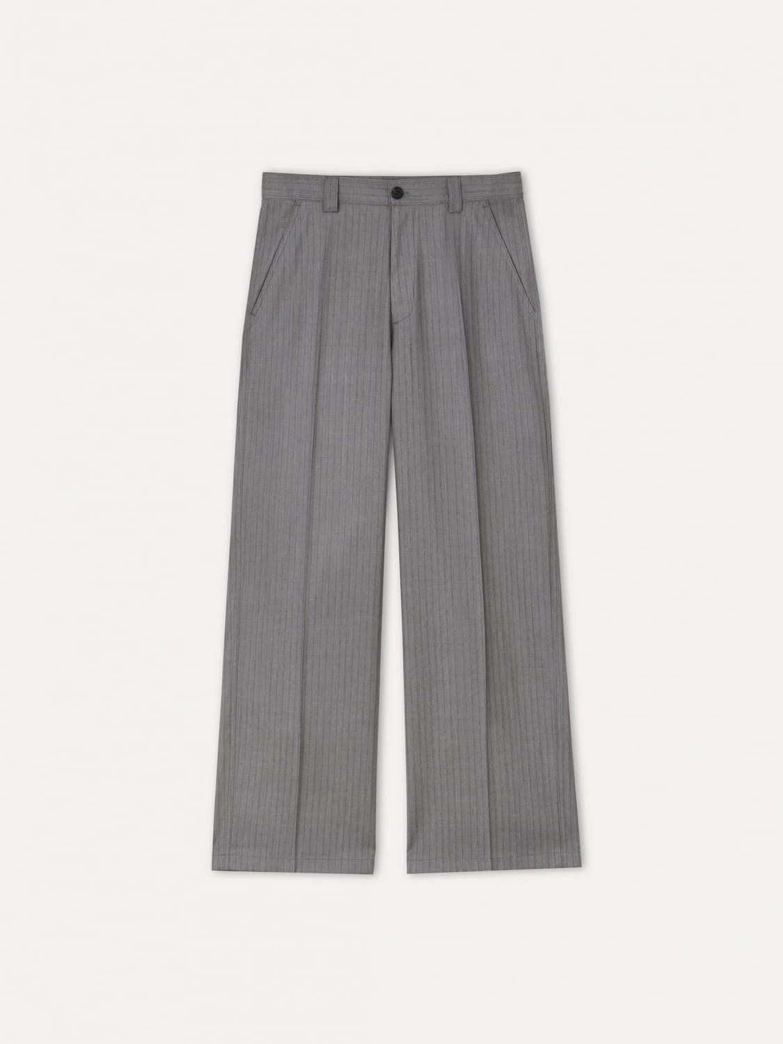 라벨아카이브 그레이 스트라이프 팬츠 상품이미지1