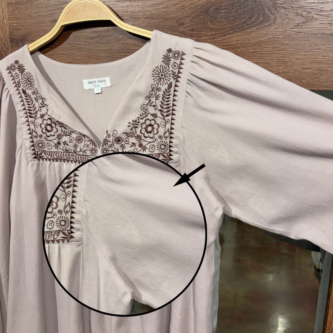 일본 빈티지 인디핑크 루즈핏 자수 모리걸 블라우스 상품이미지9